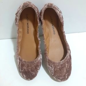 Lucky Brand Ballet Crushed Velvet Moccasins Sz 8zm Flats
